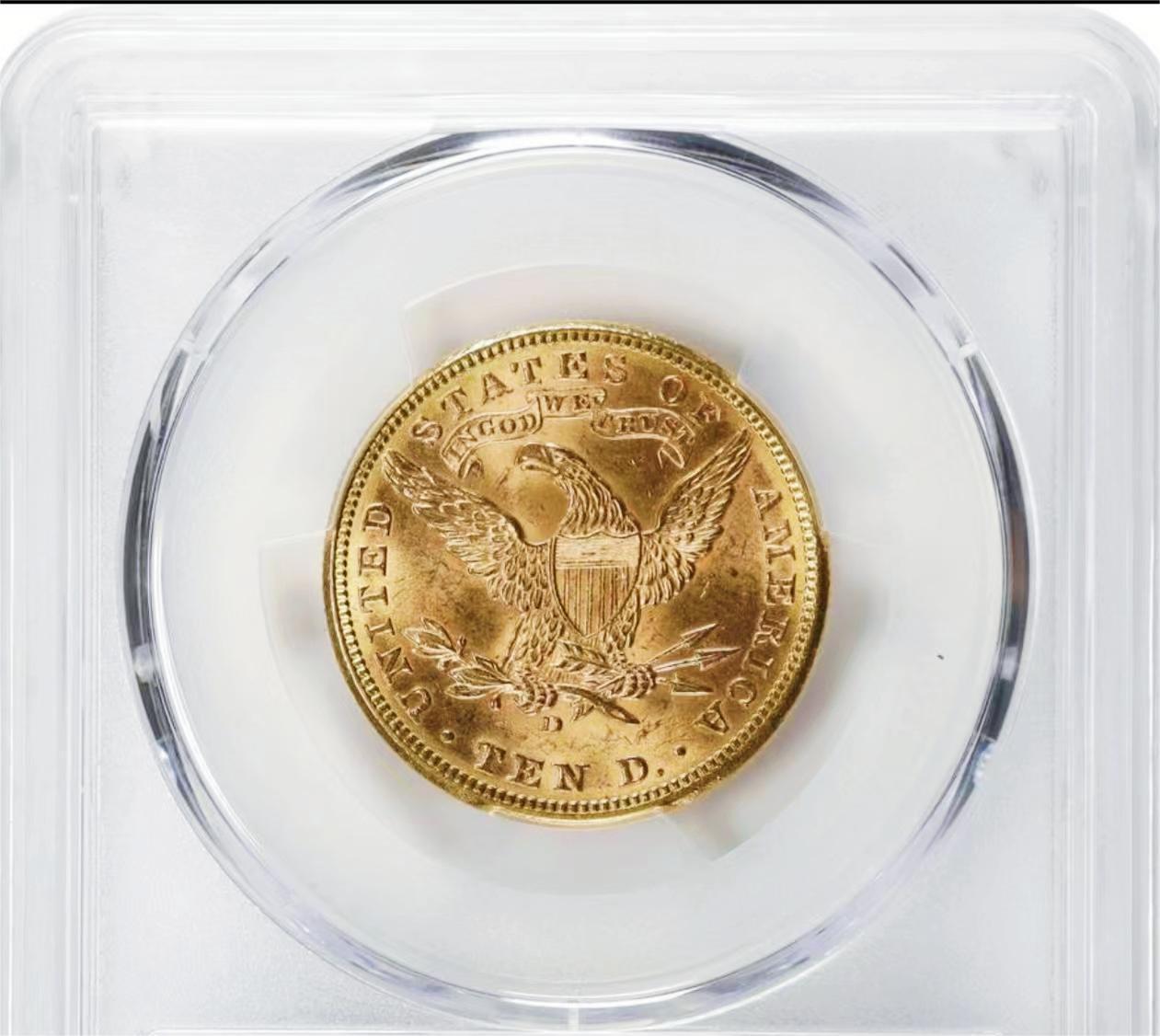 【Blue Auction】世界纸币精拍第749期——18级TOP拍卖/信誉/品质/专业/高效💫 美国 1906-D 10美金鹰扬金币 丹佛造币厂 重16.72克 转光金光四射 PCGS MS64 高分 