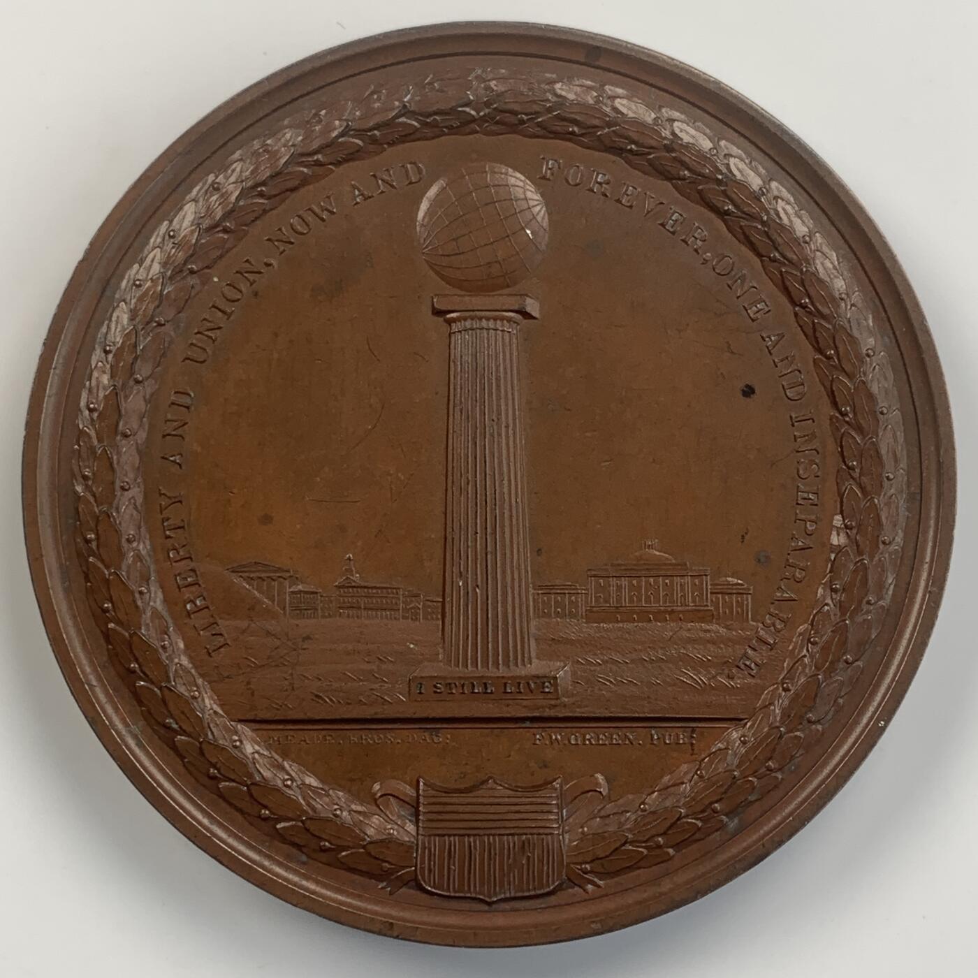 掌中浮雕-藏着的欧洲第041场 1860年代美国古典大铜章丹尼尔.韦伯斯特奖章，丹尼尔.韦伯斯特曾三任美国国务卿，被美国参议院评为史上最伟大的五位参议员之一。直径77mm，厚度8mm，十分厚重