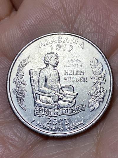 2025年第一百二十八场(总第一百五十四场）外国好品散币、邮币封和邮票场(免佣金) - 美国🇺🇸2003年1/4美元(州系列–阿拉巴马州纪念币，P标费城造)