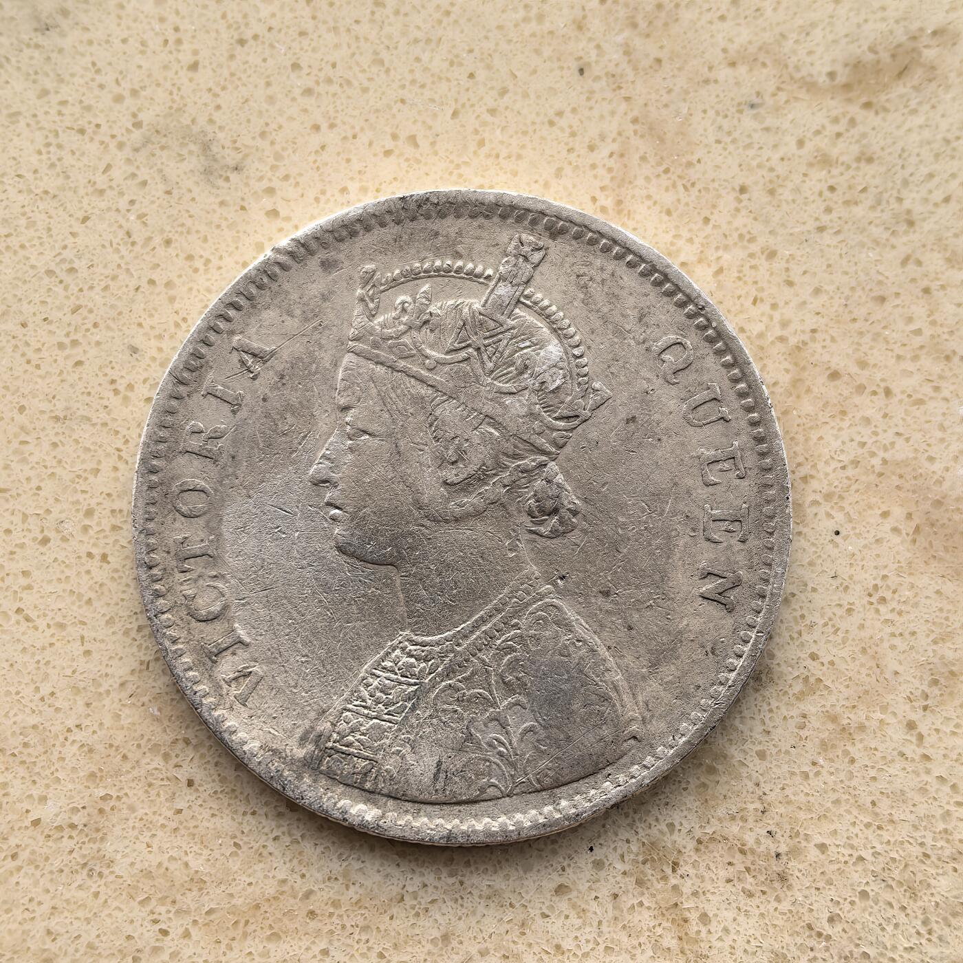 道一币馆币章第一百五十五场 英属印度1862年维多利亚1卢比银币