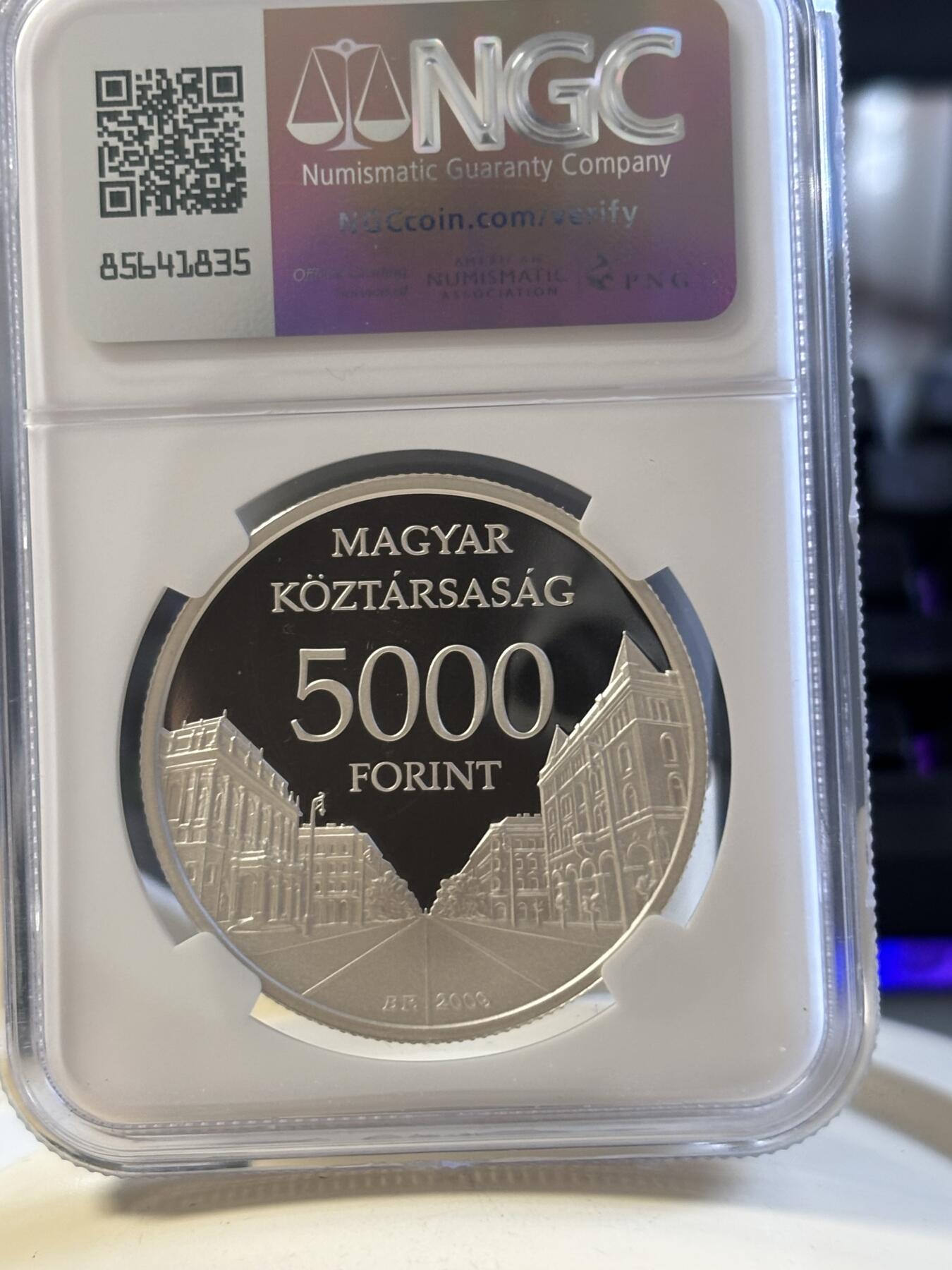 第181期拍卖 获奖匈牙利2009年世界遗产地布达佩斯精制纪念银币NGC-PF69,925银，31.46克，发行6000枚，获得克劳斯2011年度人民选择奖大奖