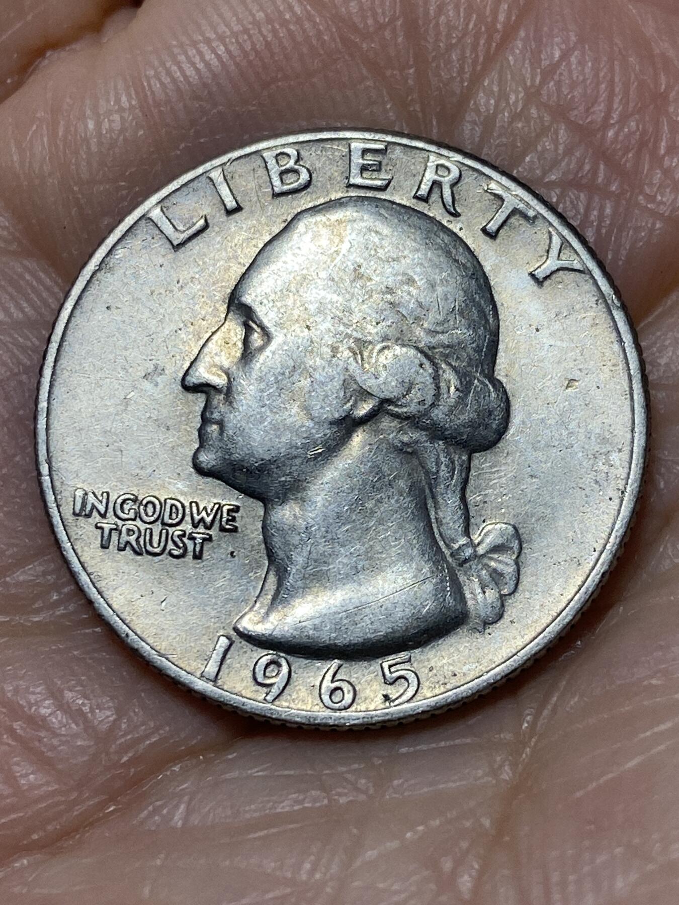 2025年第一百二十八场(总第一百五十四场）外国好品散币、邮币封和邮票场(免佣金) 美国🇺🇸1965年四分之一美元