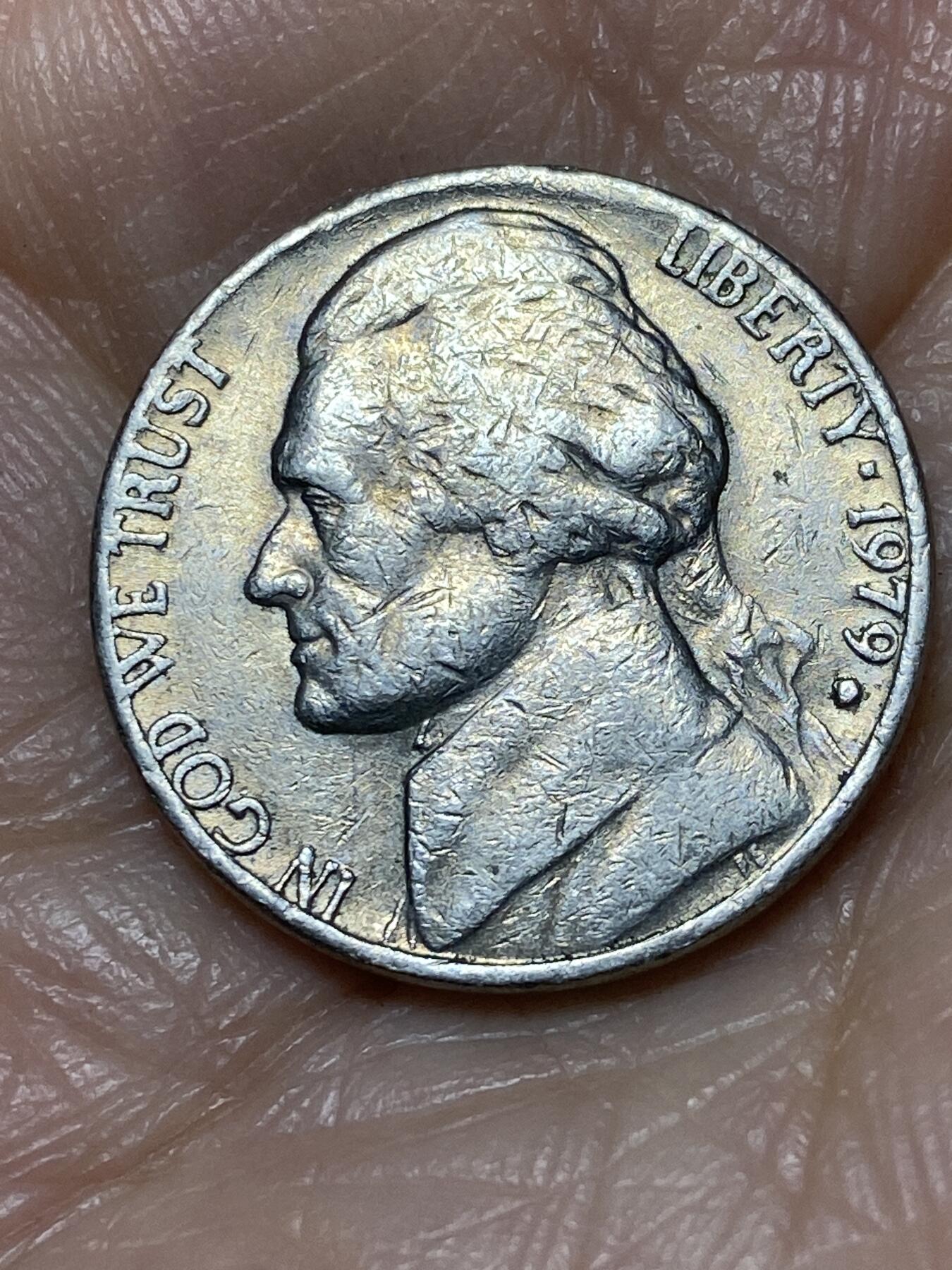 2025年第一百二十八场(总第一百五十四场）外国好品散币、邮币封和邮票场(免佣金) 美国🇺🇸1979年5分(杰斐逊5分第三版，D标丹佛造)