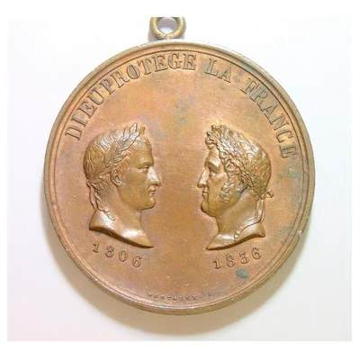 【光边】法国1836年 拿破仑+菲利普+凯旋门高浮雕精制大铜章 52MM - 【光边】法国1836年 拿破仑+菲利普+凯旋门高浮雕精制大铜章 52MM