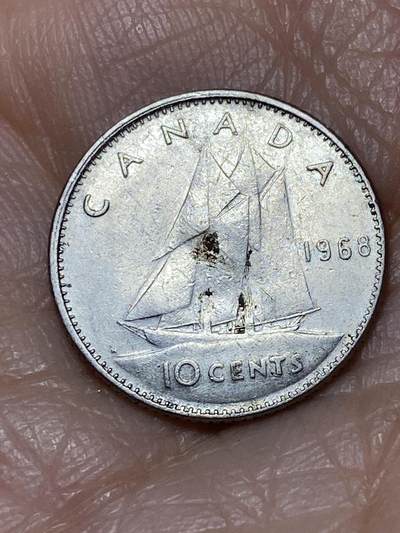 2025年第一百二十八场(总第一百五十四场）外国好品散币、邮币封和邮票场(免佣金) - 加拿大🇨🇦1968单年份10分(伊丽莎白二世中年花冠第二版)