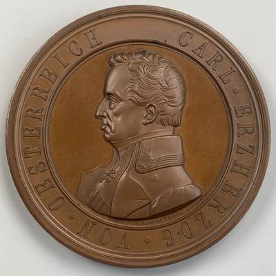 掌中浮雕-藏着的欧洲第041场 - 1860年奥匈帝国卡尔大公纪念碑揭幕铜章，64mm