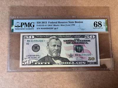 【Blue Auction】世界纸币精拍第749期——18级TOP拍卖/信誉/品质/专业/高效💫 - 【补号】美国 2013年50美金 PMG68EPQ 高分