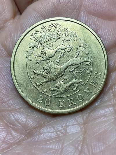 2025年第一百二十八场(总第一百五十四场）外国好品散币、邮币封和邮票场(免佣金) - 丹麦🇩🇰2004年20克朗(玛格丽特二世第五版，无标)