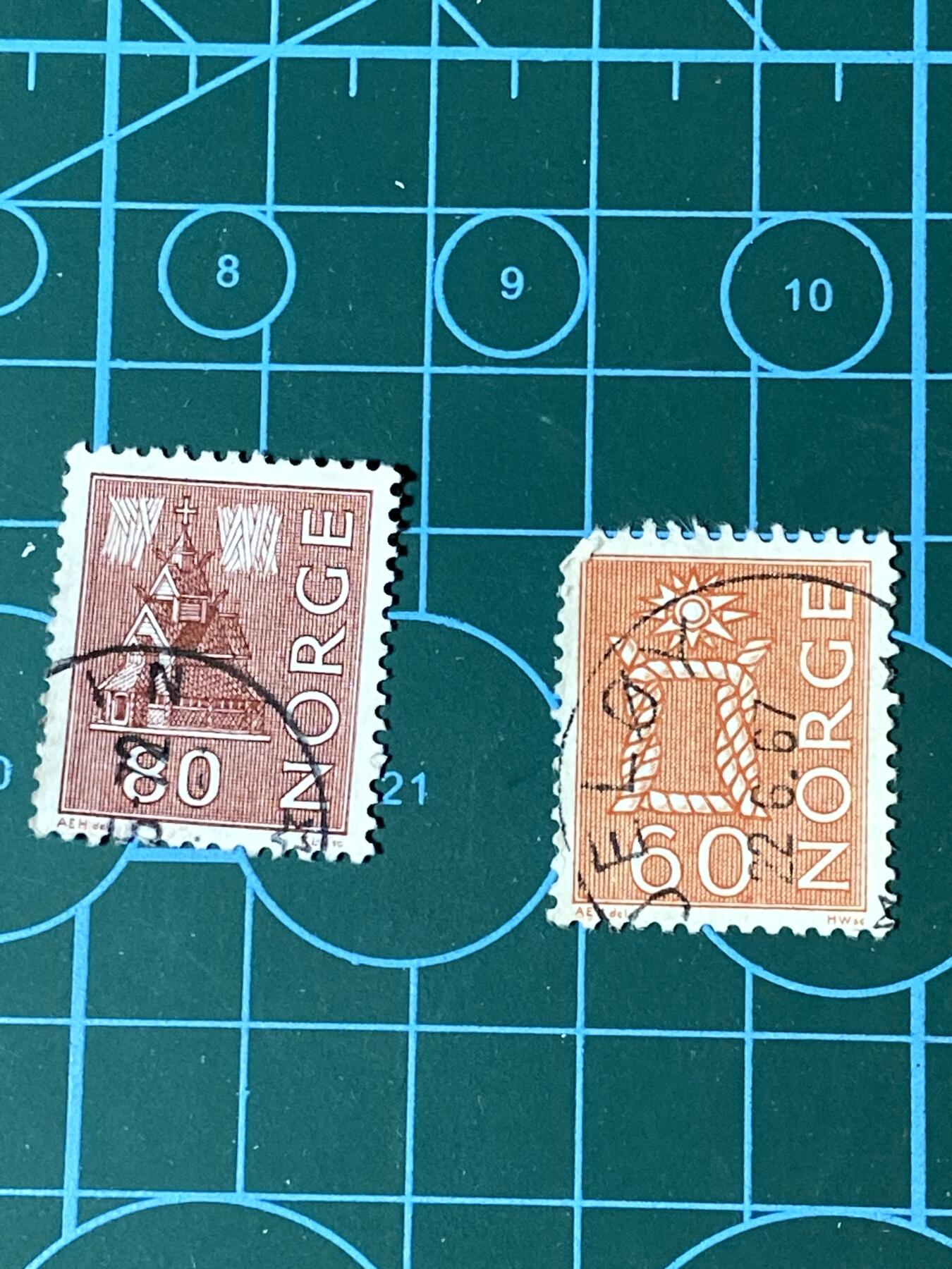 2025年第一百二十八场(总第一百五十四场）外国好品散币、邮币封和邮票场(免佣金) 挪威🇳🇴邮票2枚