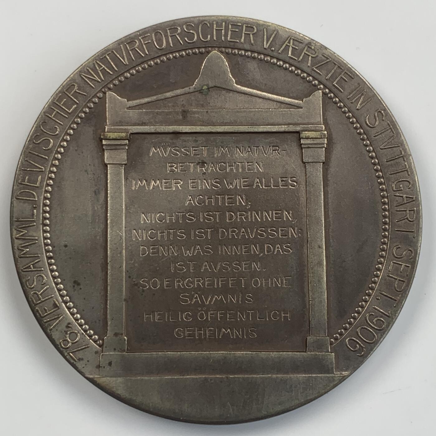 掌中浮雕-藏着的欧洲第041场 1906年德国自然医学科学家协会纪念镀银铜章， 51mm