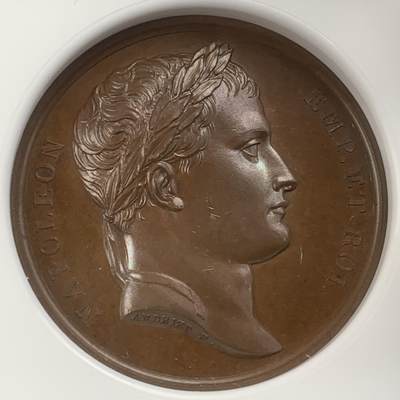 掌中浮雕-藏着的欧洲第041场 - NGC MS64 : 1808年吞并伊特鲁利亚纪念铜章，41mm