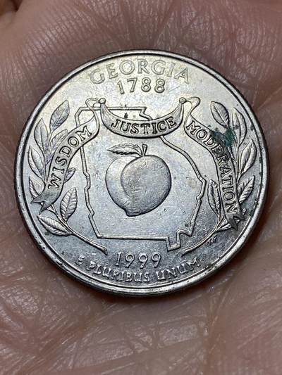 2025年第一百二十八场(总第一百五十四场）外国好品散币、邮币封和邮票场(免佣金) - 美国🇺🇸1999年1/4元(州系列–佐治亚州纪念币，P标费城造)