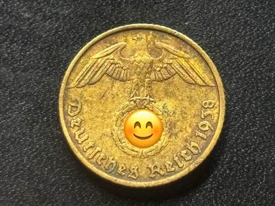 邮泉阁限时拍卖第三十五场补 德国硬币（第三帝国）专场（硬币在国外。请付邮费6元。） - 德国第三帝国1938年5芬尼A版