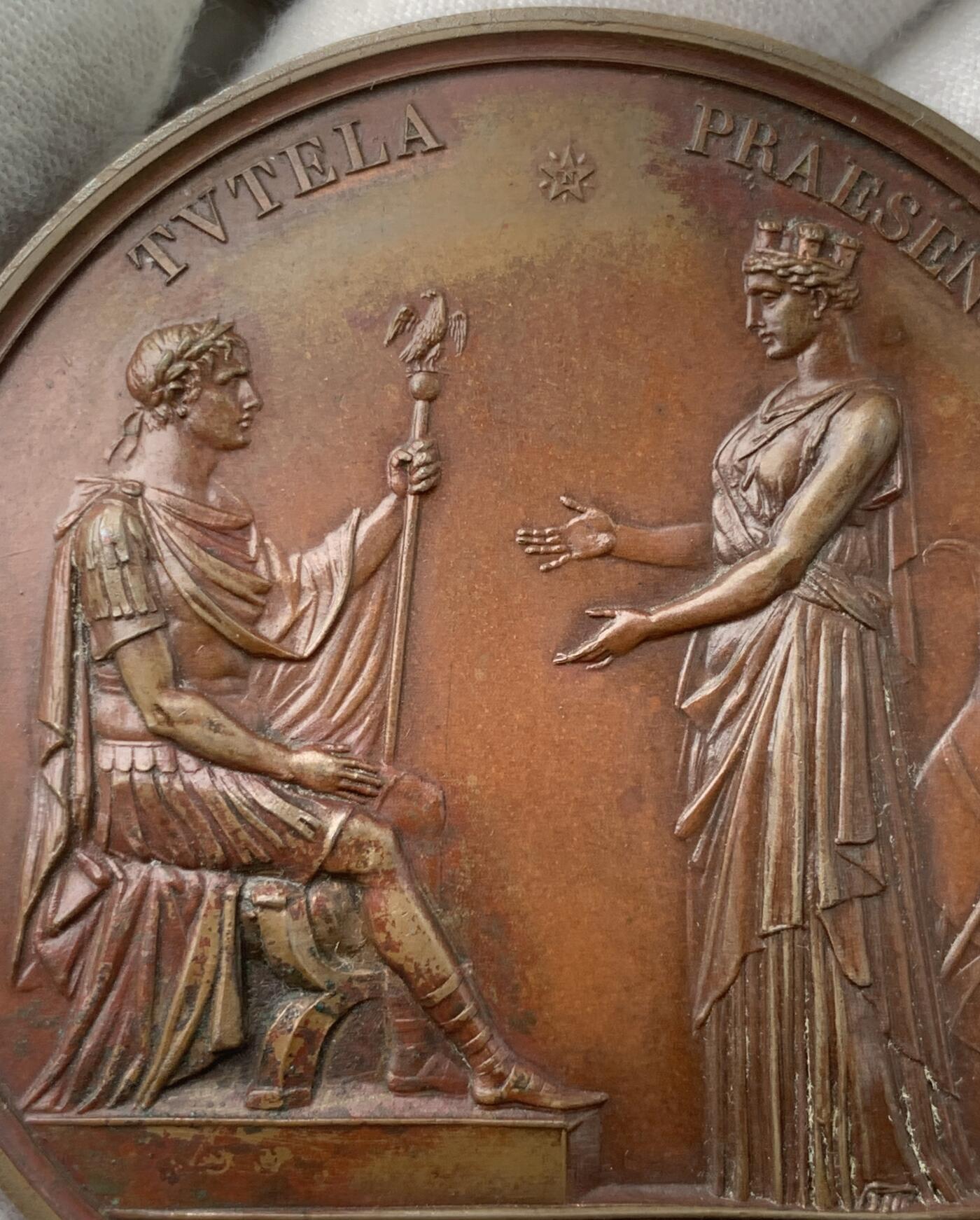 掌中浮雕-藏着的欧洲第041场 1804年拿破仑一世皇帝加冕大铜章 ，68mm，光边无边铭