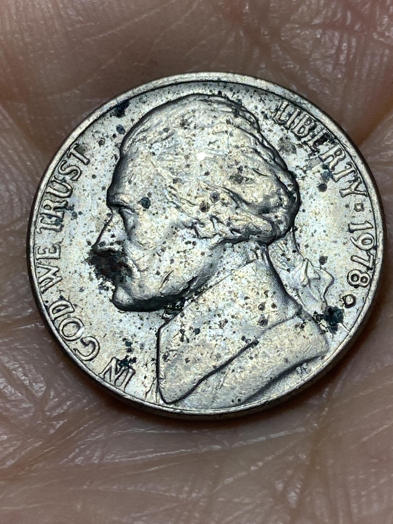 2025年第一百二十八场(总第一百五十四场）外国好品散币、邮币封和邮票场(免佣金) 美国🇺🇸1978年5分(杰斐逊5分第三版，D标丹佛造)