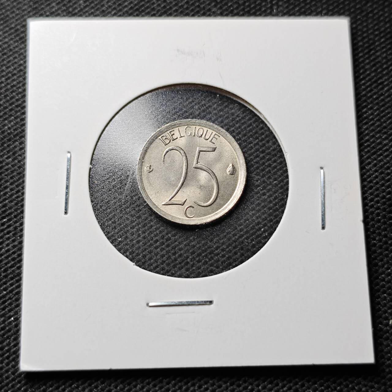 KK钱币收藏小铺  第368场  2月预留时间 周末发货  1964比利时25分 好品