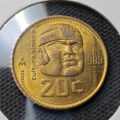 KK钱币收藏小铺  第368场  2月预留时间 周末发货 -  1983墨西哥20分 索玛雅铜币