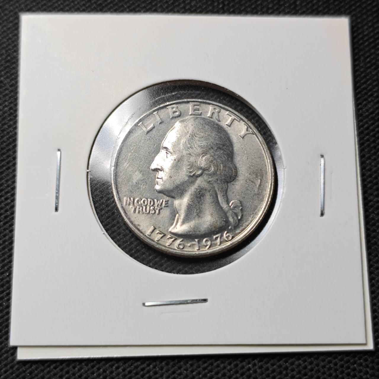 KK钱币收藏小铺  第368场  2月预留时间 周末发货  1976美国25分纪念币 好品