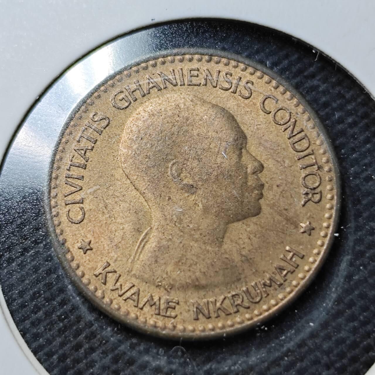 KK钱币收藏小铺  第368场  2月预留时间 周末发货  1958加纳1/2便士铜币