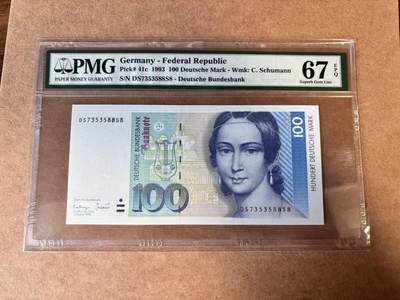 【Blue Auction】世界纸币精拍第749期——18级TOP拍卖/信誉/品质/专业/高效💫 - 【88尾】德国 1993年100马克 克拉拉 PMG67EPQ 