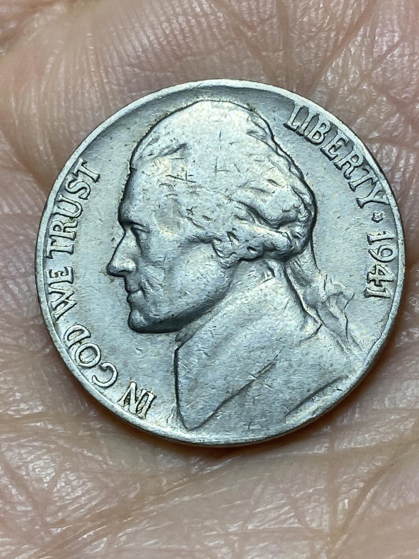 2025年第一百二十八场(总第一百五十四场）外国好品散币、邮币封和邮票场(免佣金) 美国🇺🇸1941年5分(杰斐逊5分第一版，无标)