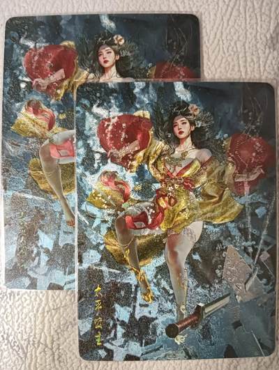 花开卡拍第47期（11月16号周日截拍，品控勿拍!!!拍品不寄存，运费5元，自制卡难免瑕疵，可能存在轻微撞角爆边等出厂瑕疵，品控介意勿拍！） - 燎原 人间传 刷子 太平公主双服饰 幻彩粗闪2张