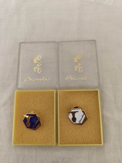 海外回流精品拍卖11.16 - 原盒全新花瓶图案西服扣针一对