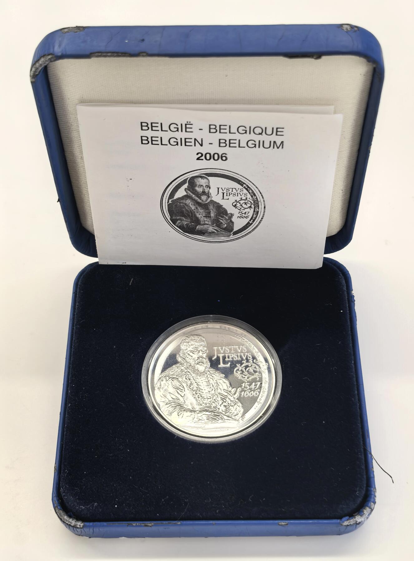 博洋堂世界钱币拍卖第146期（全场包邮） 2006年比利时10欧元精制银币 欧洲之星系列-贾斯图斯·利普修斯逝世400周年 18.75克 925银 盒证全