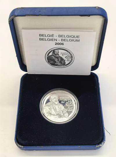 博洋堂世界钱币拍卖第146期（全场包邮） - 2006年比利时10欧元精制银币 欧洲之星系列-贾斯图斯·利普修斯逝世400周年 18.75克 925银 盒证全