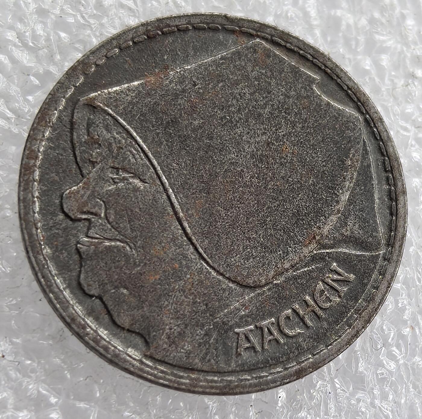 外国优质老铜币银币，周六九点倒数截拍，满百包邮，可寄存半年，喜欢朋友微信扫描二维码可直接参拍 德国亚琛市1920年1格罗申