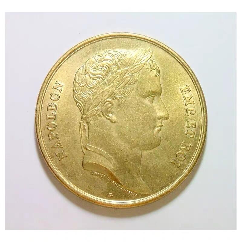 法国拿破仑金叶冠+加冕仪式 高浮雕精制大铜章 40MM