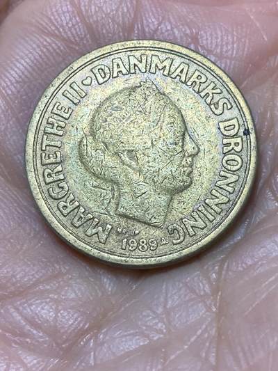 2025年第一百二十八场(总第一百五十四场）外国好品散币、邮币封和邮票场(免佣金) - 丹麦🇩🇰1989单年份10克朗(玛格丽特二世第一版，NR; JP; A版)