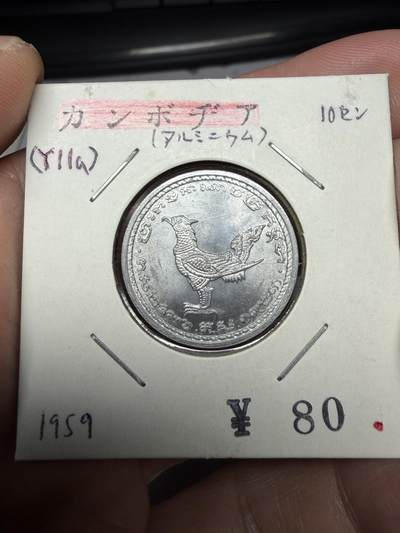 2025年集古藏今外币拍卖第十期-第6场—（总第286拍），可以寄存60天，满160元包邮。 - 1959年柬埔寨10分小鸟