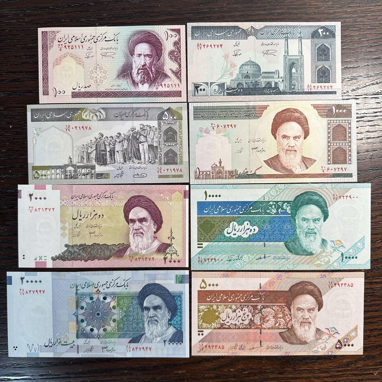 蒂克钱币-第47场 外国平价纸币拍卖 伊朗 全新套币 8枚 全新UNC
