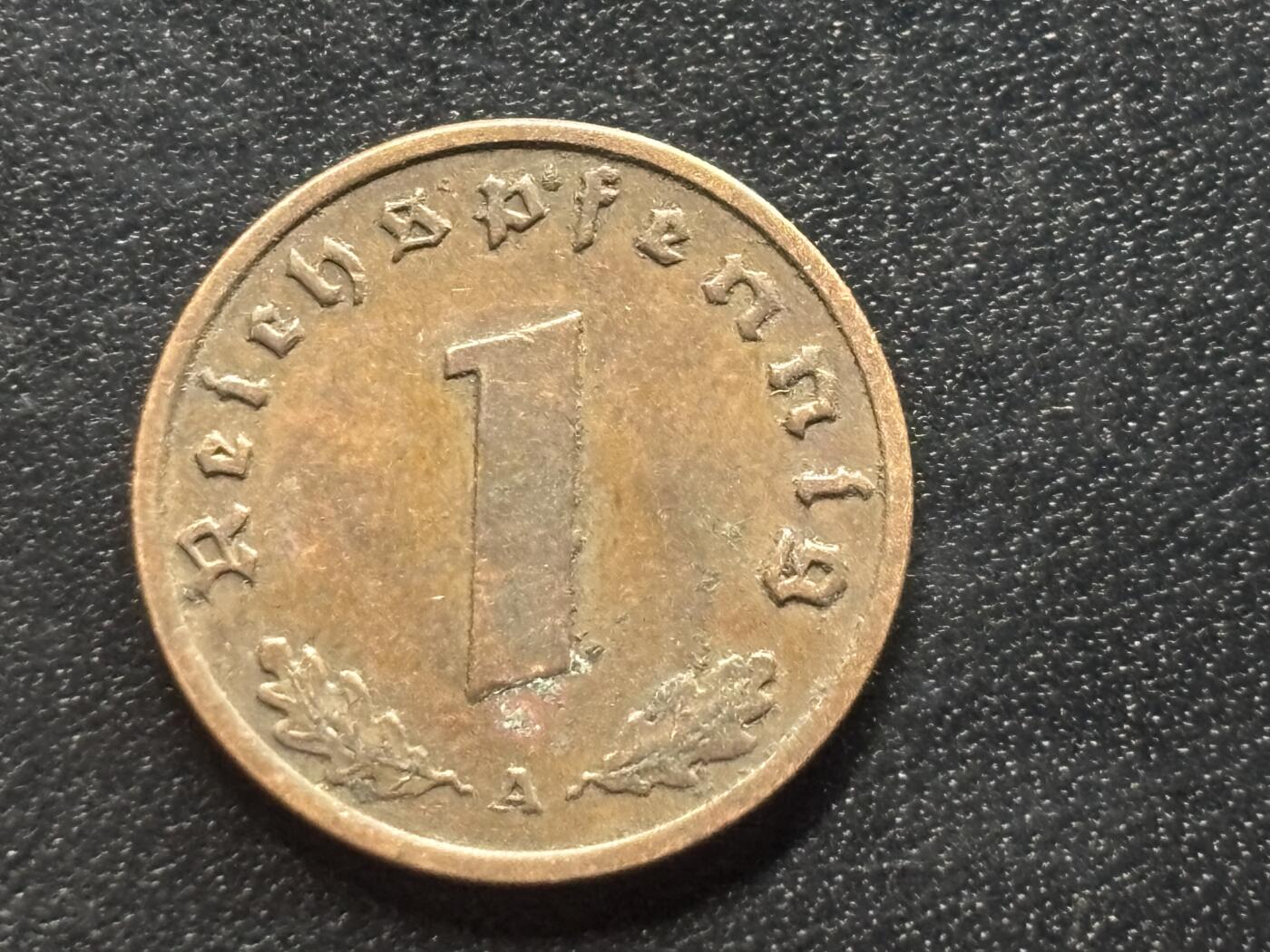 邮泉阁限时拍卖第三十五场补 德国硬币（第三帝国）专场（硬币在国外。请付邮费6元。） 德国第三帝国1938年1芬尼A版