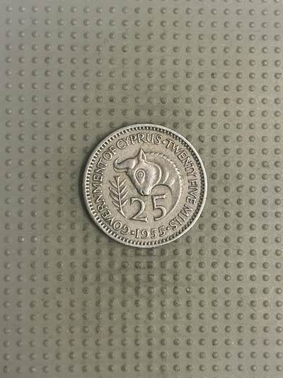 2025年第113场各国散币拍卖（总第113场） - 英属塞浦路斯1955年25米尔