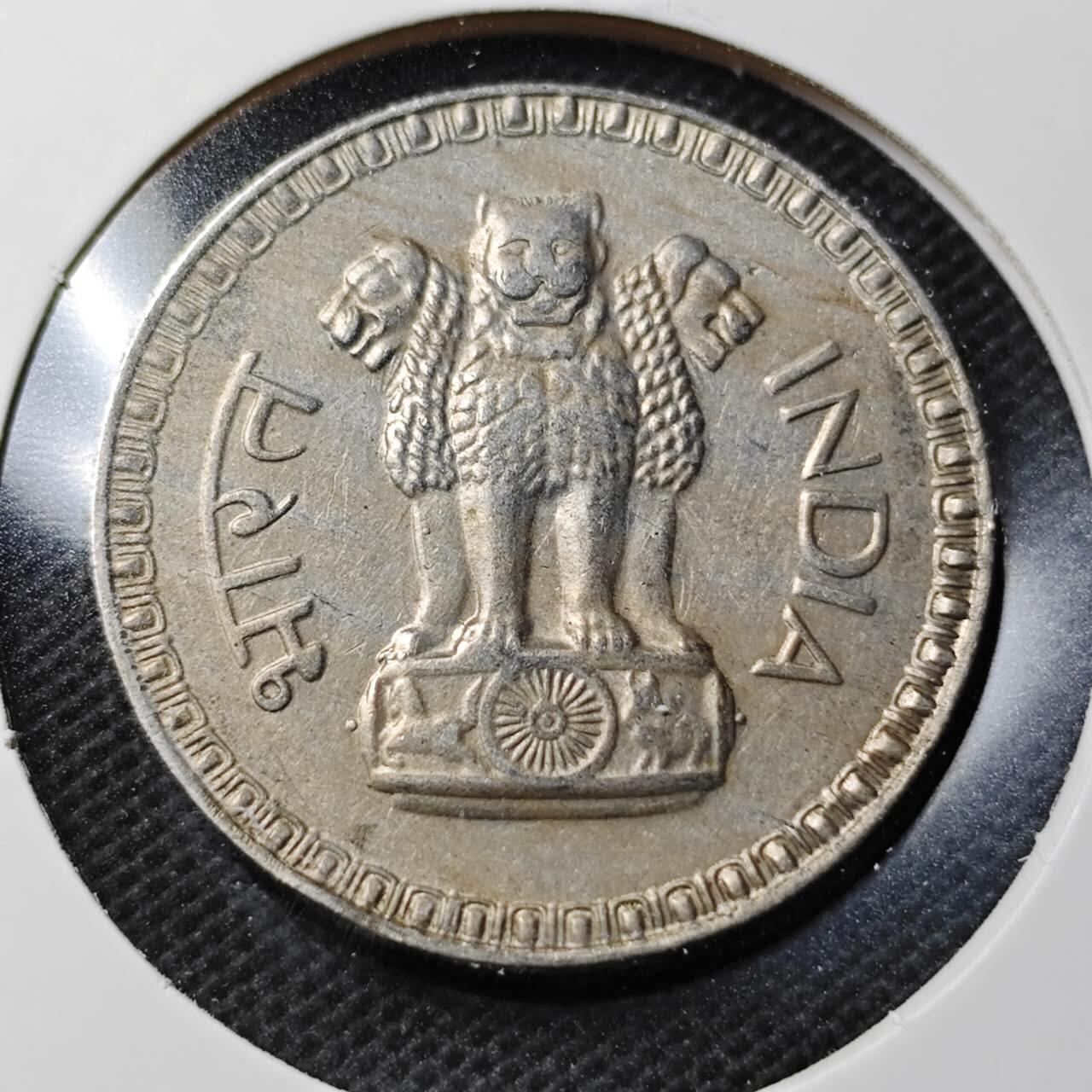 KK钱币收藏小铺  第368场  2月预留时间 周末发货  1975印度1卢比 大卢比