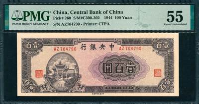 上海炎玺拍卖 玺韵华章：第八章 - 民国三十三年中央银行壹佰圆