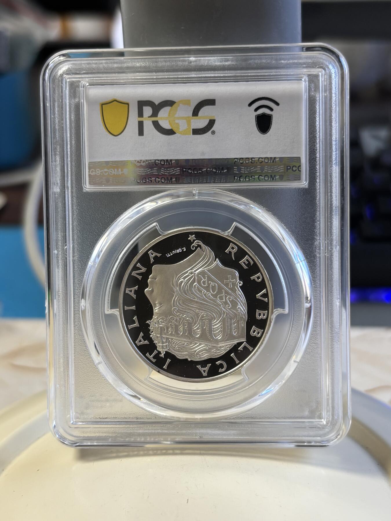 第181期拍卖 获奖意大利1991年米尔维奥桥500里拉精制纪念银币PCGS-PR69，835银，15克，发行14000枚
