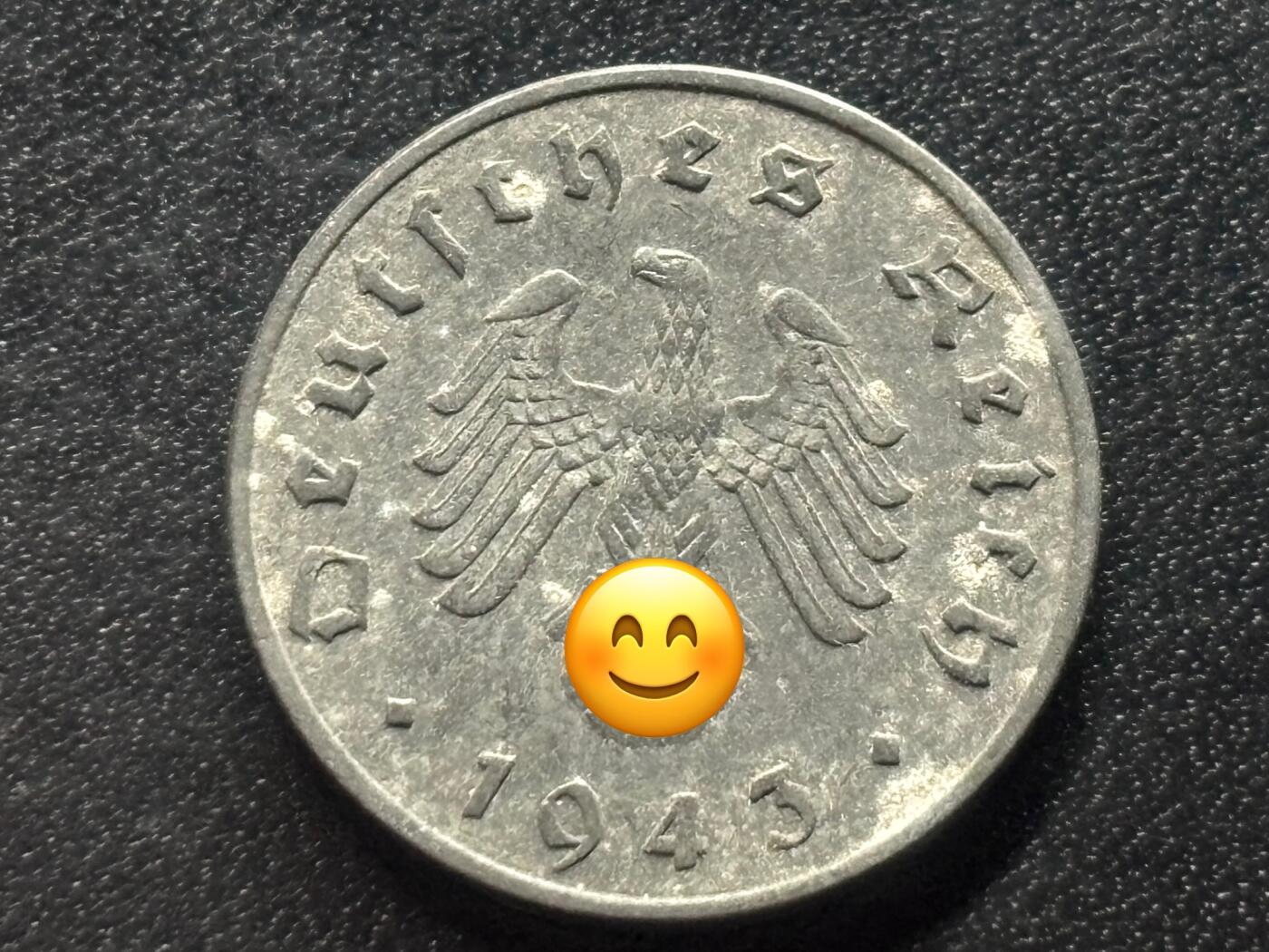 邮泉阁限时拍卖第三十五场补 德国硬币（第三帝国）专场（硬币在国外。请付邮费6元。） 德国第三帝国1943年10芬尼A版