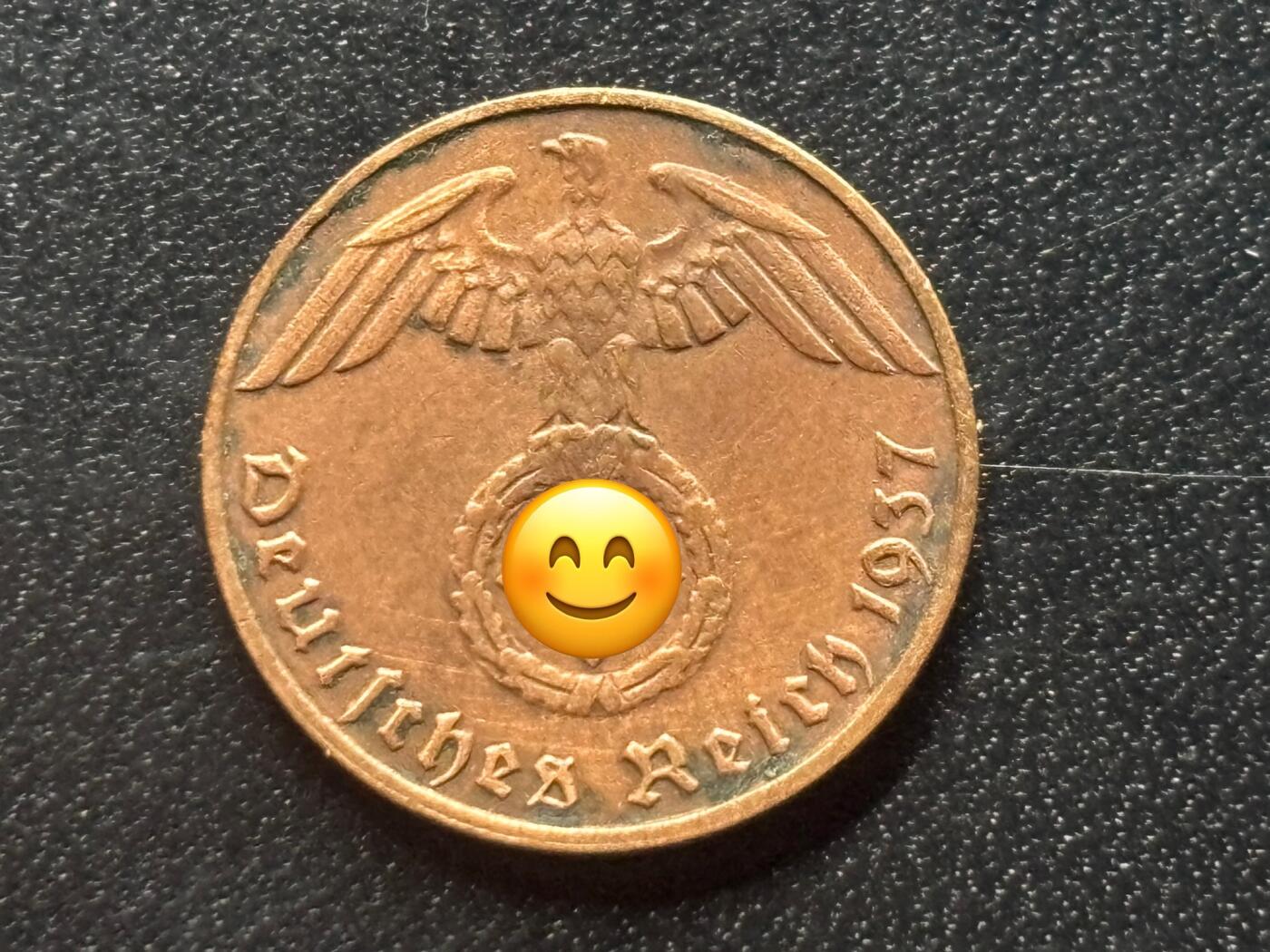 邮泉阁限时拍卖第三十五场补 德国硬币（第三帝国）专场（硬币在国外。请付邮费6元。） 德国第三帝国1937年1芬尼D版