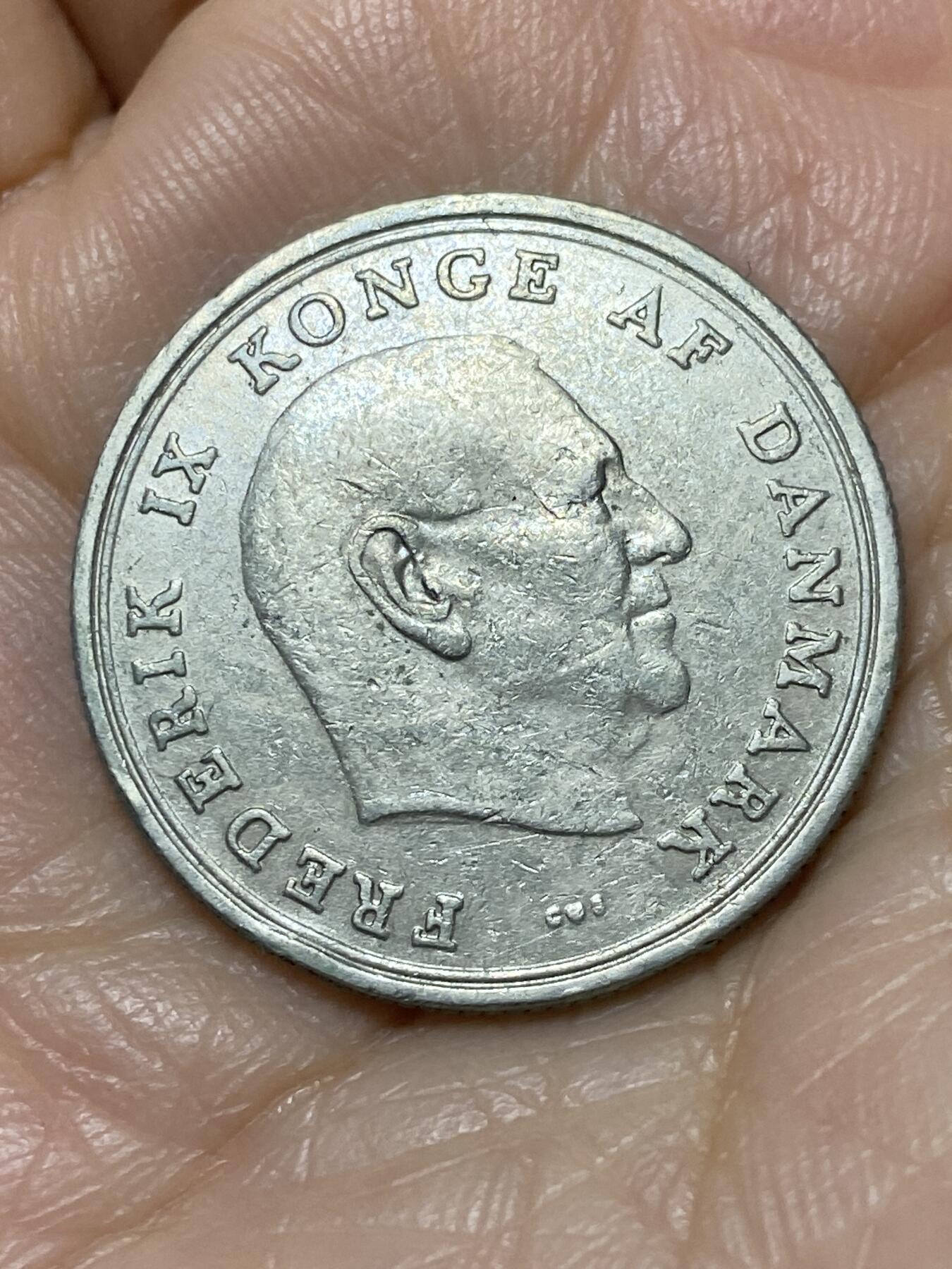 2025年第一百二十八场(总第一百五十四场）外国好品散币、邮币封和邮票场(免佣金) 丹麦🇩🇰1968年1克朗(弗雷德里克九世第三版，C; S版)