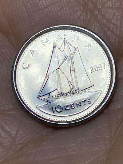 2025年第一百二十八场(总第一百五十四场）外国好品散币、邮币封和邮票场(免佣金) - 加拿大🇨🇦2007年10分(伊丽莎白二世老年枫叶标)