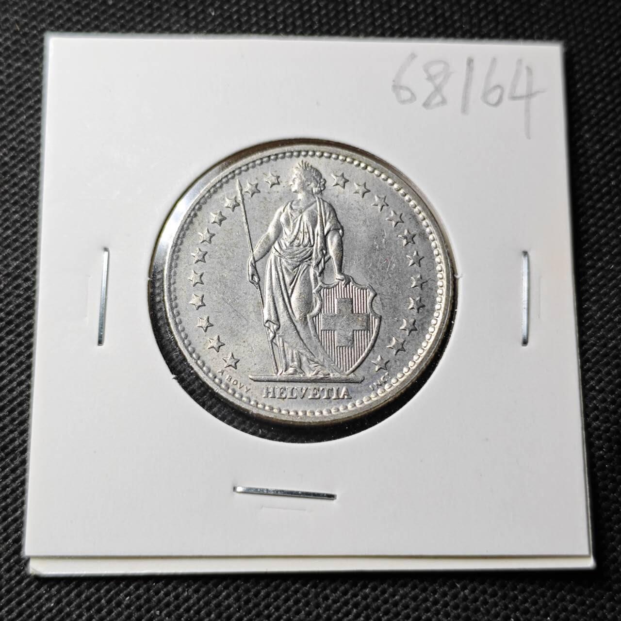 KK钱币收藏小铺  第368场  2月预留时间 周末发货  1972瑞士2法郎