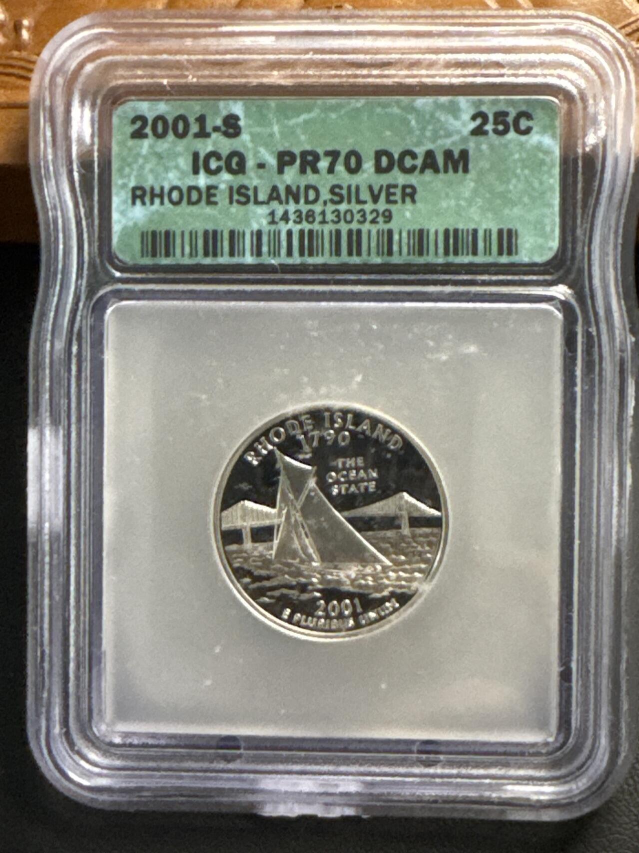 ❤️【币观天下】❤️ 第330期钱币拍卖- 2025.11.14周五晚上6点半场-长期征集拍品 2001年美国“海上仙州”罗德岛“孤帆远影”银币ICG PR70