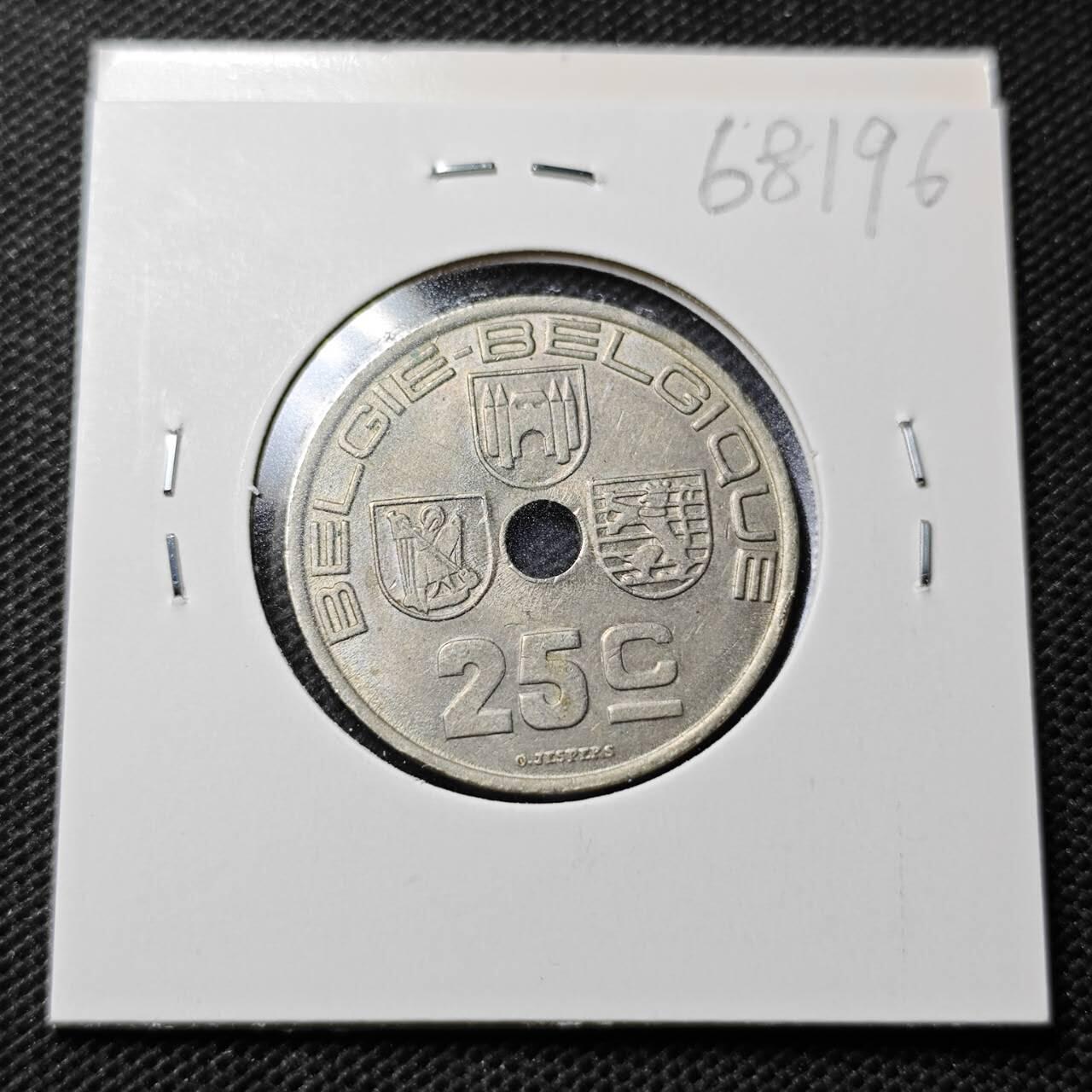 KK钱币收藏小铺  第368场  2月预留时间 周末发货  1938比利时25分 品不错