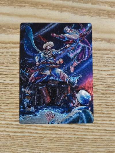 光影卡牌第25期，各家亲签，各家套卡，持续收拍品 - 龙耀水浒豪侠传，风雪山神庙，粗闪工艺，右下角有出场瑕疵，介意勿拍