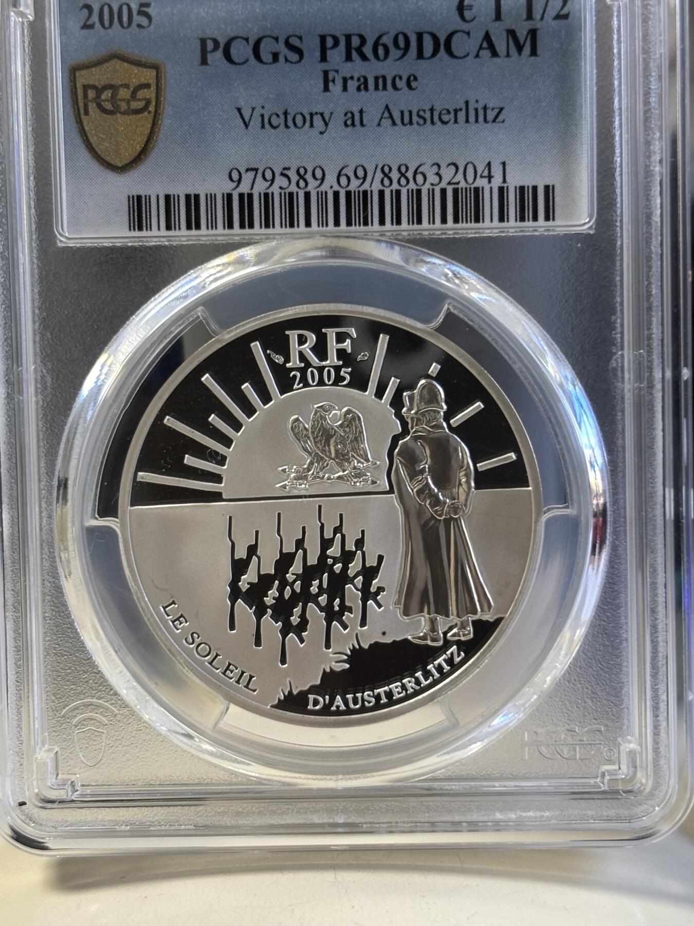 第181期拍卖 法国2005年奥斯特利茨战役200周年纪念银币PCGS-PR69,900银，22.2克，发行15000枚