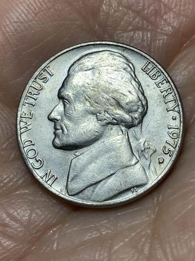 2025年第一百二十八场(总第一百五十四场）外国好品散币、邮币封和邮票场(免佣金) - 美国🇺🇸1975年5分(杰斐逊5分第三版，D标丹佛造)