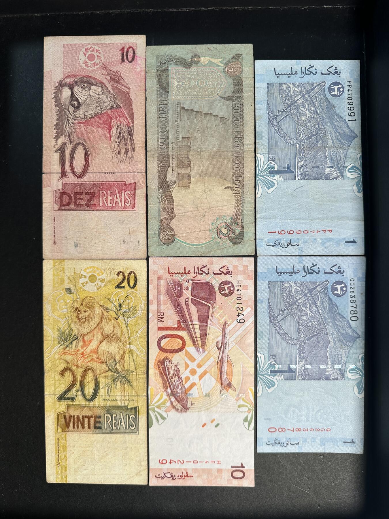 蒂克钱币-第47场 外国平价纸币拍卖 外国纸币 6枚 流通品 